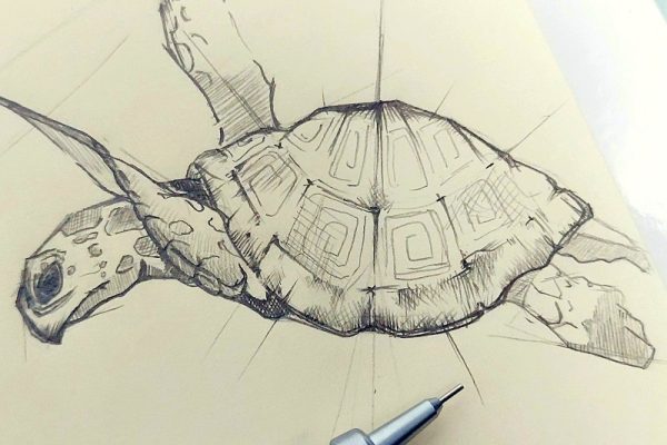 愛用のペンと春のラフスケッチ