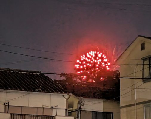 打ち上げ花火と木の成長